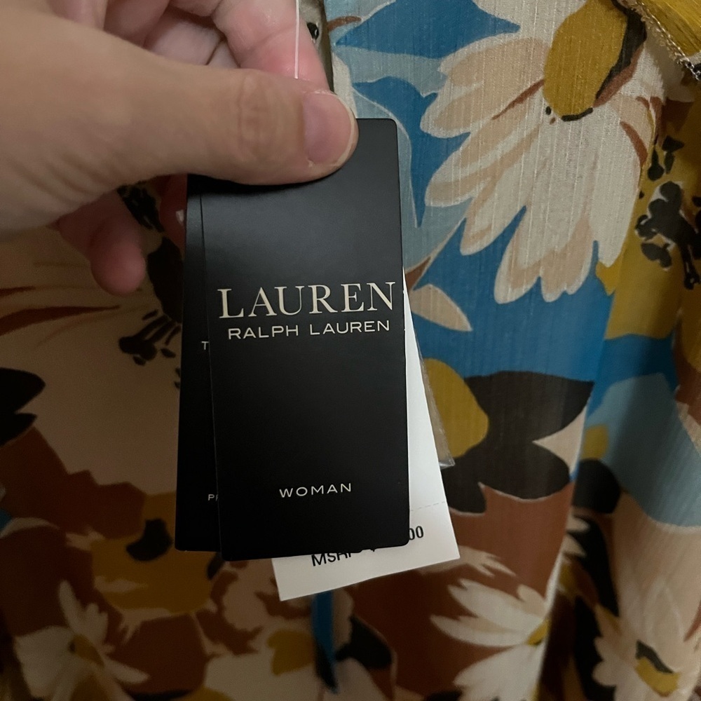 Lauren Ralph Lauren Floral Blouse. Size: 1X. NWT. Poly Crinkle Ggt 58-maygi - Picture 6 of 12